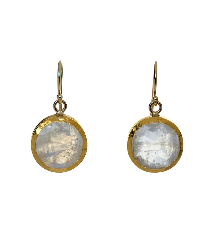 Nava Zahavi Earrings Nava Zahavi Yellow Gold Round Moonstone Drop Earrings Nava Zahavi Earrings Nava Zahavi Yellow Gold Round Moonstone Drop Earrings
