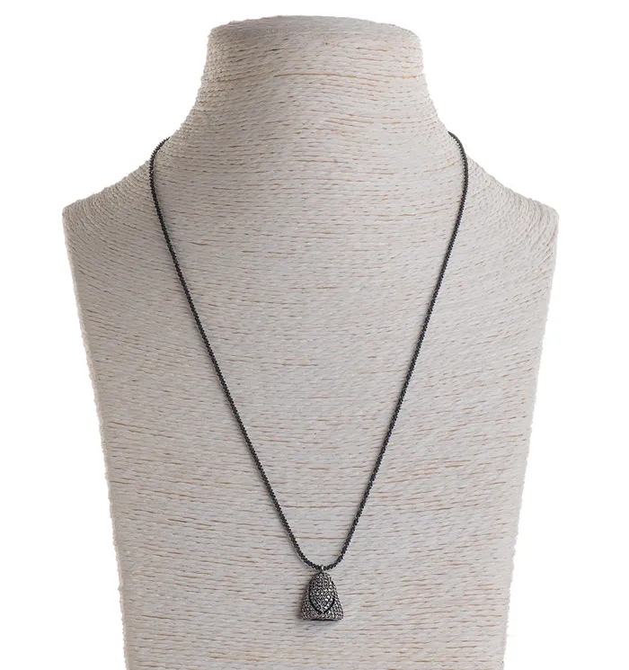 Nava Zahavi Silver Diamonds Bell and Spinel Necklace Nava Zahavi Necklaces