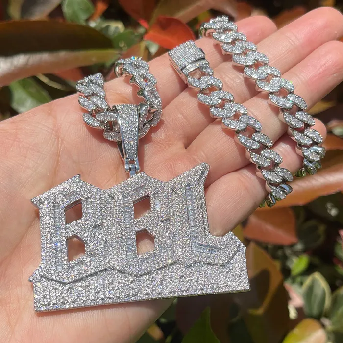 Necklaces BBL Brothers By Loyalty Iced Out Diamond Pendant Necklace Brothers By Loyalty