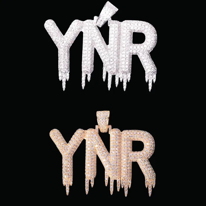 Necklaces DRIPPY Hanging Iced Letters Personalized Custom Name Necklace Pendant