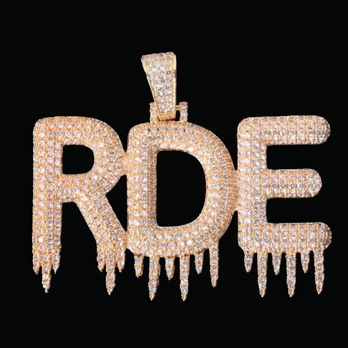Necklaces DRIPPY Hanging Iced Letters Personalized Custom Name Necklace Pendant