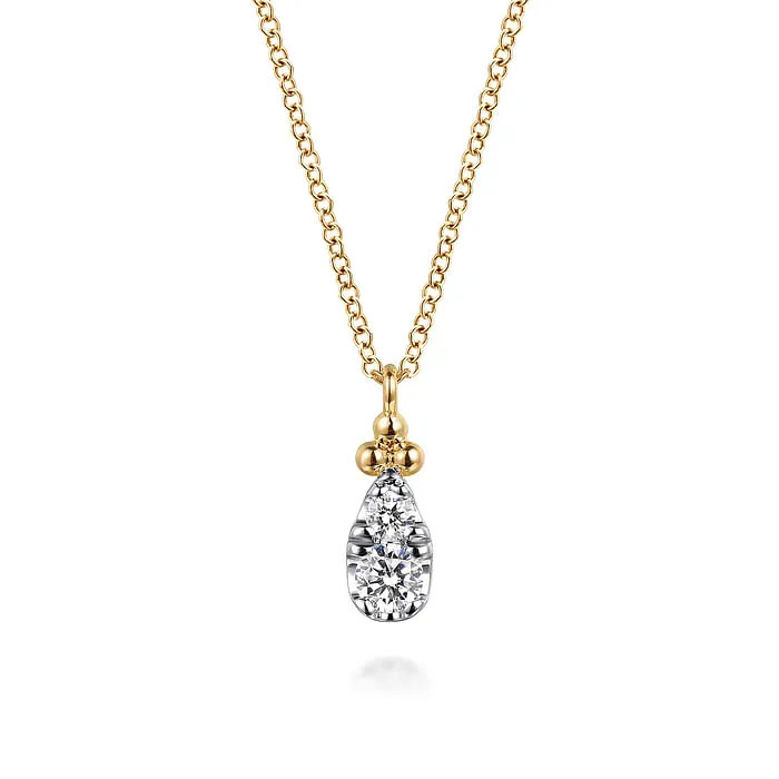 Necklaces GABRIEL CO 14K Yellow Gold Diamond Bujukan Teardrop Pendant Necklace Necklaces GABRIEL CO 14K Yellow Gold Diamond Bujukan Teardrop Pendant Necklace
