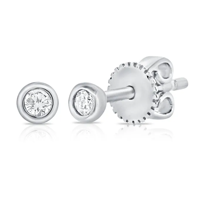NicoleHD Jewelry Earrings Small Bezel Set Diamond Stud Earrings