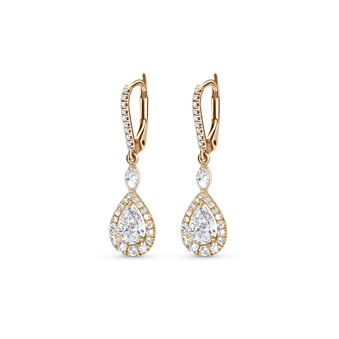 Polachecks Collection Earrings Pear Shape Diamond Drop Earrings