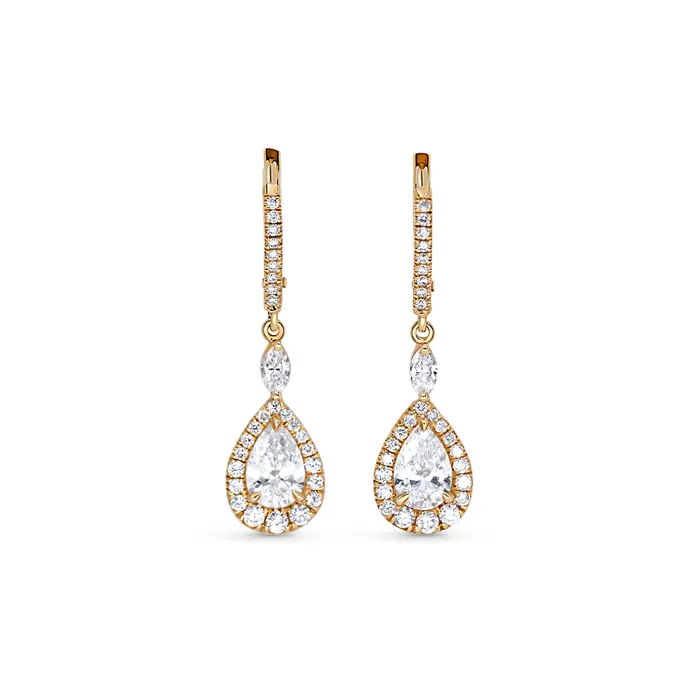 Polachecks Collection Earrings Pear Shape Diamond Drop Earrings