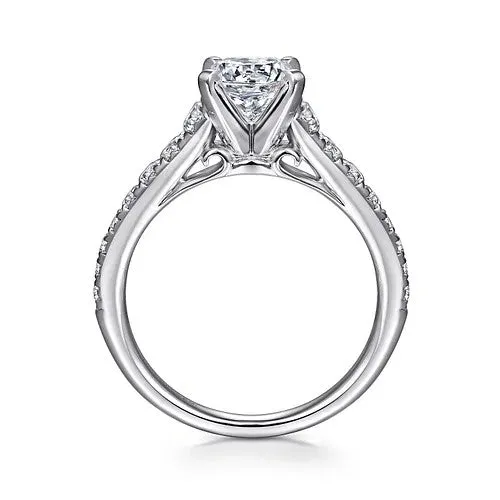 Rings GABRIEL CO 14K White Gold Round Diamond Engagement Ring