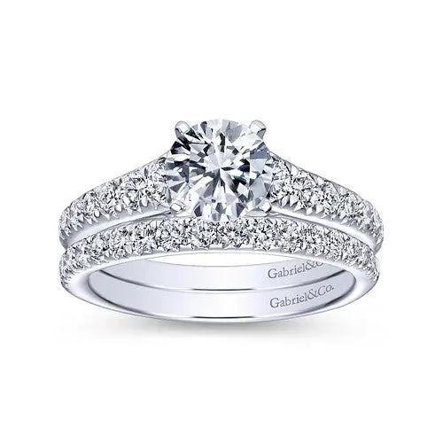 Rings GABRIEL CO 14K White Gold Round Diamond Engagement Ring