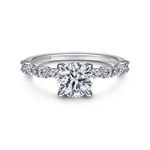 Rings GABRIEL CO Juliet 14K White Gold Round Diamond Engagement Ring Setting Only Rings GABRIEL CO Juliet 14K White Gold Round Diamond Engagement Ring Setting Only
