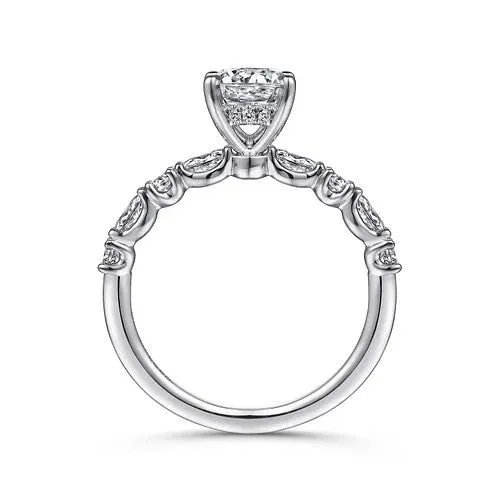 Rings GABRIEL CO Juliet 14K White Gold Round Diamond Engagement Ring Setting Only Rings GABRIEL CO Juliet 14K White Gold Round Diamond Engagement Ring Setting Only