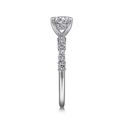 Rings GABRIEL CO Juliet 14K White Gold Round Diamond Engagement Ring Setting Only Rings GABRIEL CO Juliet 14K White Gold Round Diamond Engagement Ring Setting Only