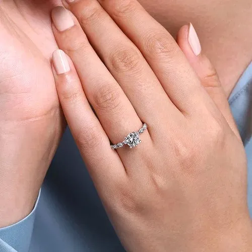 Rings GABRIEL CO Juliet 14K White Gold Round Diamond Engagement Ring Setting Only Rings GABRIEL CO Juliet 14K White Gold Round Diamond Engagement Ring Setting Only