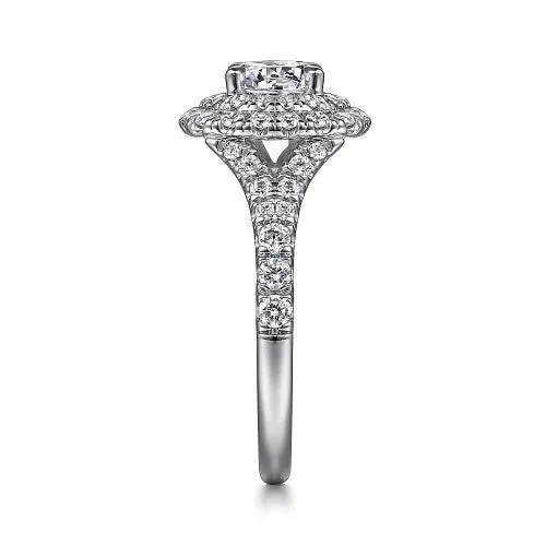 Rings GABRIEL CO Lexie 14k White Gold Cushion Double Halo Round Diamond Engagement Ring Rings GABRIEL CO Lexie 14k White Gold Cushion Double Halo Round Diamond Engagement Ring
