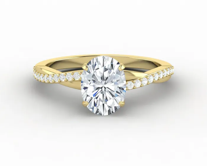 Sapheena Jewelry Rings Demi 10 Ct Oval Cut Engagement Ring with Side Stones