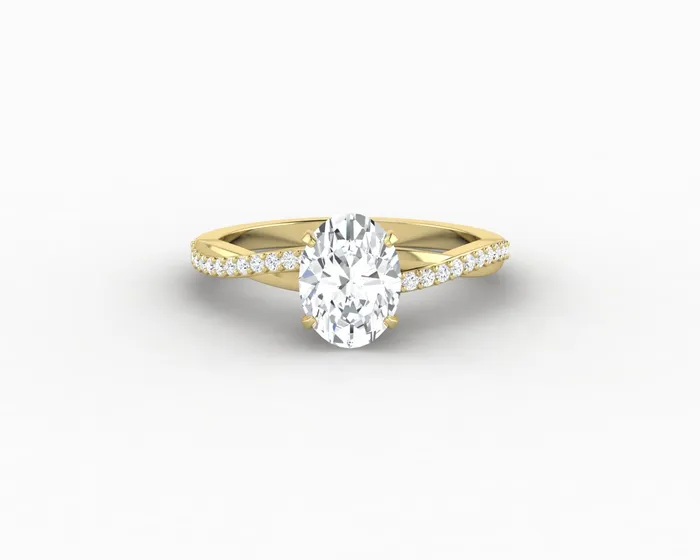 Sapheena Jewelry Rings Demi 10 Ct Oval Cut Engagement Ring with Side Stones
