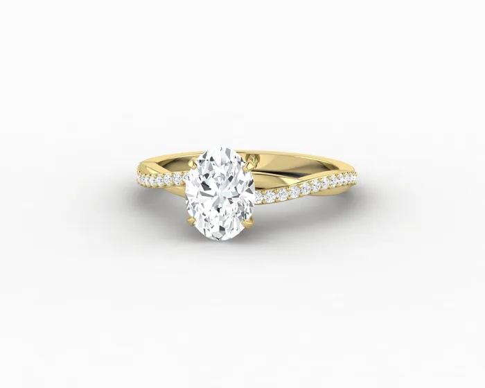 Sapheena Jewelry Rings Demi 10 Ct Oval Cut Engagement Ring with Side Stones