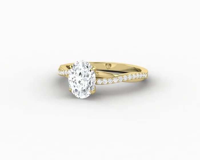 Sapheena Jewelry Rings Demi 10 Ct Oval Cut Engagement Ring with Side Stones