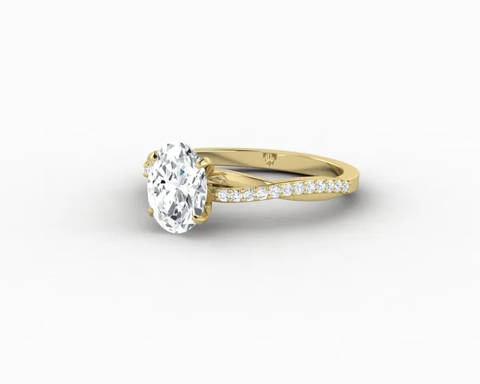 Sapheena Jewelry Rings Demi 10 Ct Oval Cut Engagement Ring with Side Stones