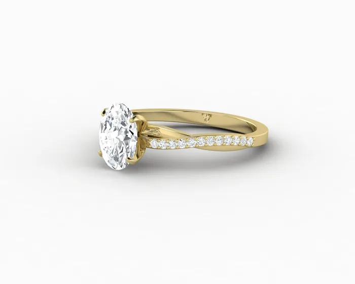 Sapheena Jewelry Rings Demi 10 Ct Oval Cut Engagement Ring with Side Stones