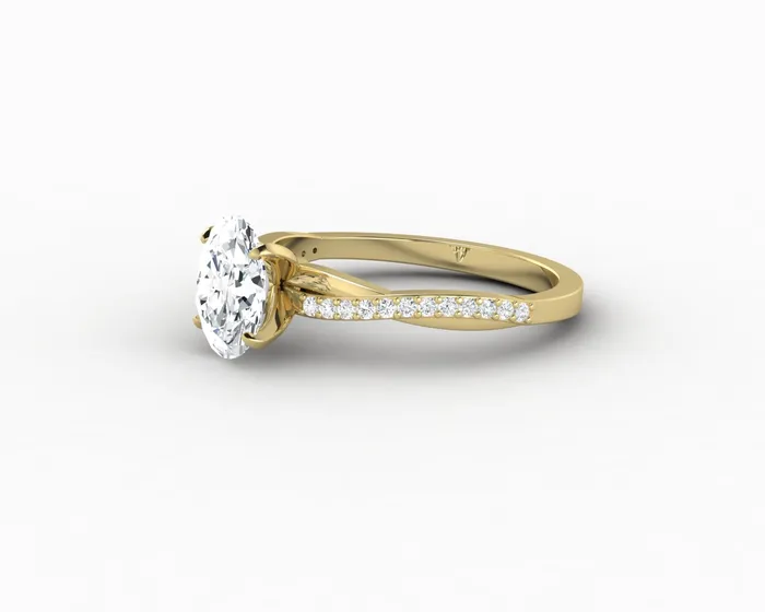 Sapheena Jewelry Rings Demi 10 Ct Oval Cut Engagement Ring with Side Stones