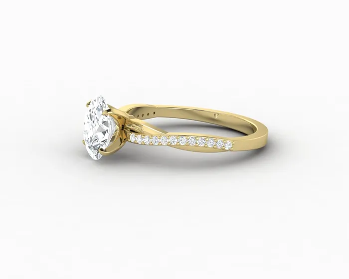 Sapheena Jewelry Rings Demi 10 Ct Oval Cut Engagement Ring with Side Stones