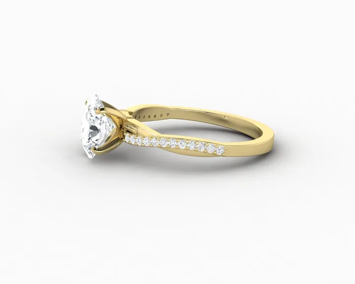 Sapheena Jewelry Rings Demi 10 Ct Oval Cut Engagement Ring with Side Stones