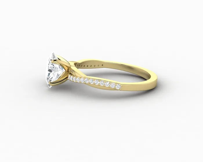 Sapheena Jewelry Rings Demi 10 Ct Oval Cut Engagement Ring with Side Stones