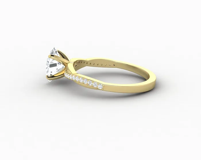 Sapheena Jewelry Rings Demi 10 Ct Oval Cut Engagement Ring with Side Stones