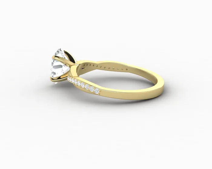 Sapheena Jewelry Rings Demi 10 Ct Oval Cut Engagement Ring with Side Stones