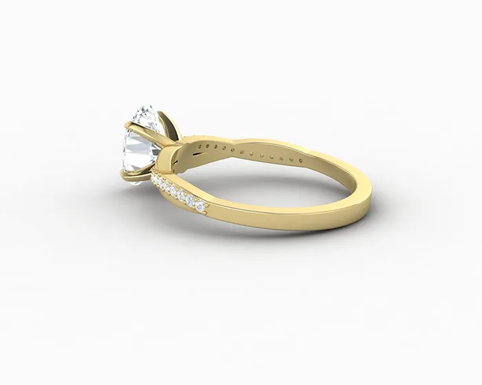 Sapheena Jewelry Rings Demi 10 Ct Oval Cut Engagement Ring with Side Stones