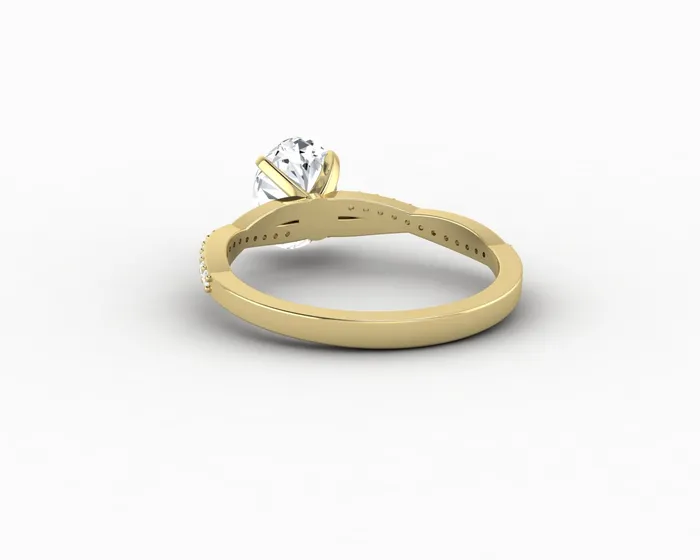 Sapheena Jewelry Rings Demi 10 Ct Oval Cut Engagement Ring with Side Stones