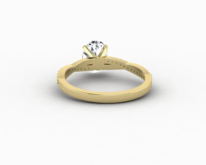 Sapheena Jewelry Rings Demi 10 Ct Oval Cut Engagement Ring with Side Stones