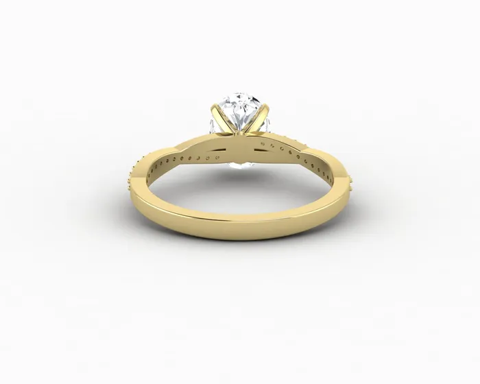 Sapheena Jewelry Rings Demi 10 Ct Oval Cut Engagement Ring with Side Stones