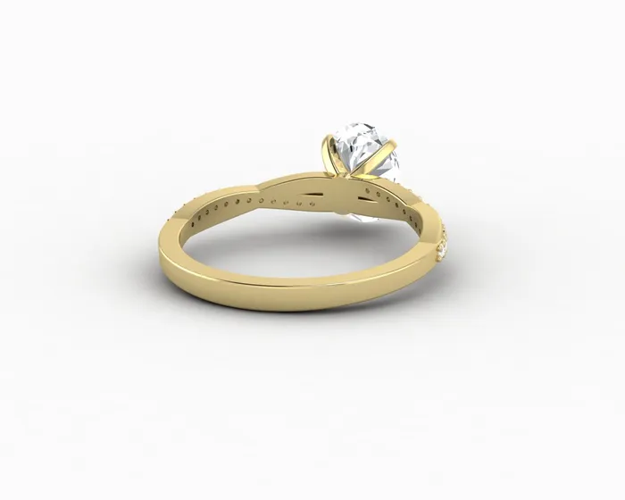 Sapheena Jewelry Rings Demi 10 Ct Oval Cut Engagement Ring with Side Stones