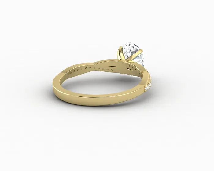 Sapheena Jewelry Rings Demi 10 Ct Oval Cut Engagement Ring with Side Stones