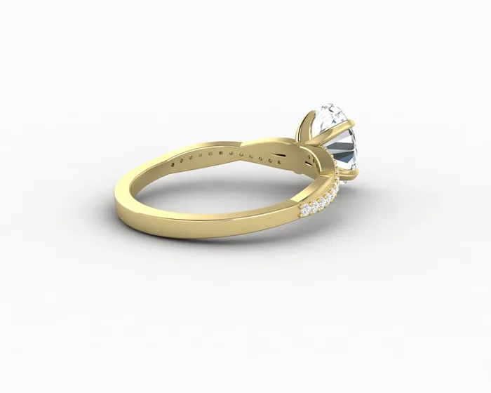 Sapheena Jewelry Rings Demi 10 Ct Oval Cut Engagement Ring with Side Stones