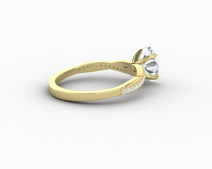 Sapheena Jewelry Rings Demi 10 Ct Oval Cut Engagement Ring with Side Stones