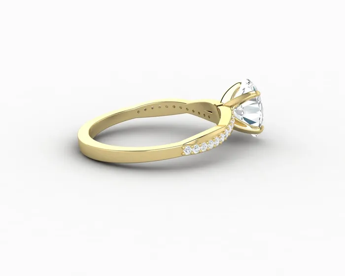 Sapheena Jewelry Rings Demi 10 Ct Oval Cut Engagement Ring with Side Stones