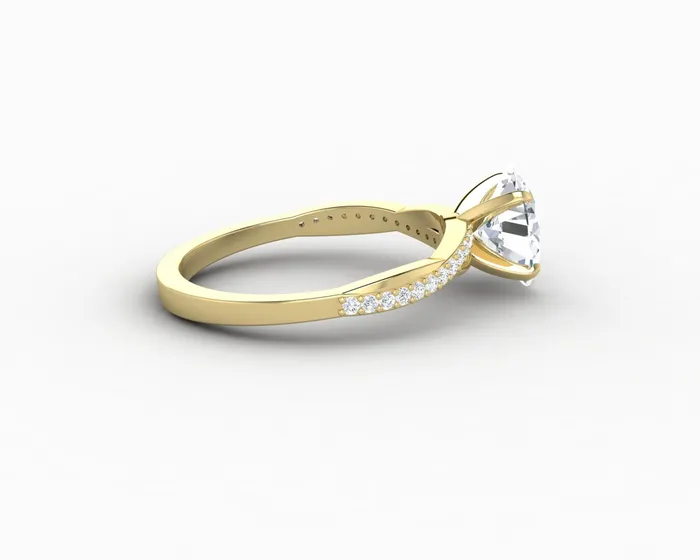 Sapheena Jewelry Rings Demi 10 Ct Oval Cut Engagement Ring with Side Stones