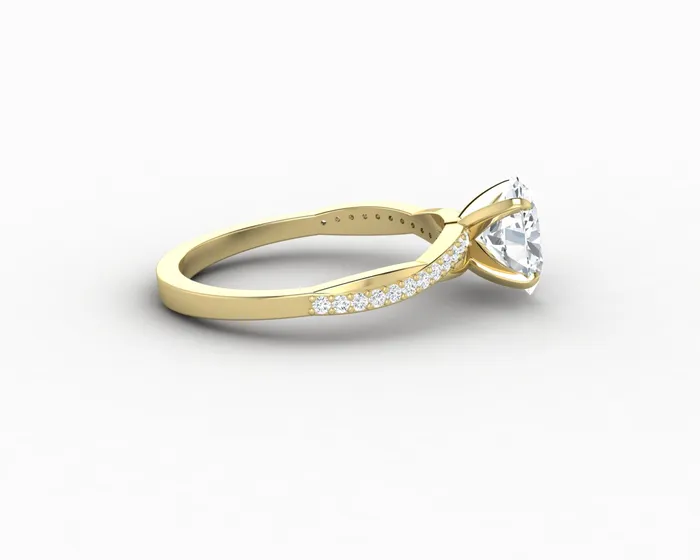 Sapheena Jewelry Rings Demi 10 Ct Oval Cut Engagement Ring with Side Stones