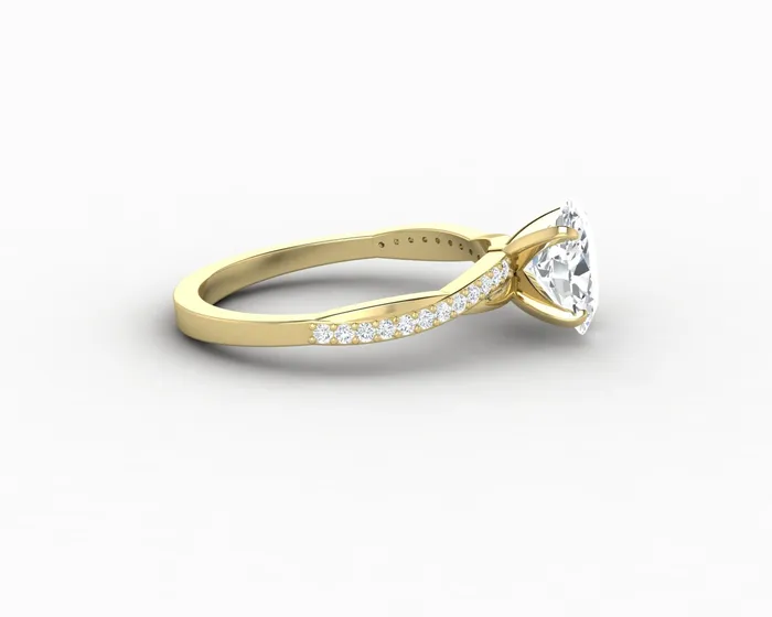 Sapheena Jewelry Rings Demi 10 Ct Oval Cut Engagement Ring with Side Stones