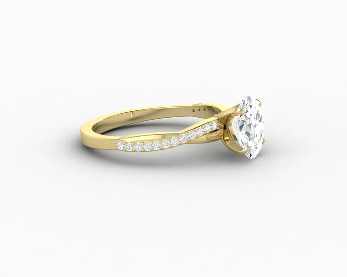 Sapheena Jewelry Rings Demi 10 Ct Oval Cut Engagement Ring with Side Stones