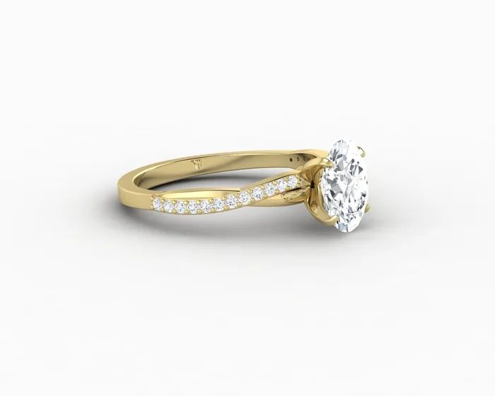 Sapheena Jewelry Rings Demi 10 Ct Oval Cut Engagement Ring with Side Stones