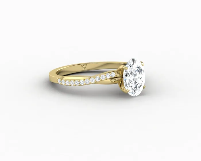 Sapheena Jewelry Rings Demi 10 Ct Oval Cut Engagement Ring with Side Stones