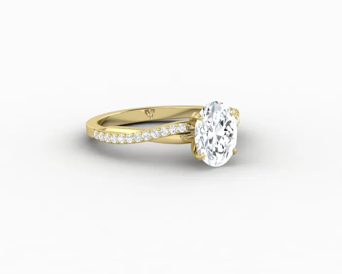 Sapheena Jewelry Rings Demi 10 Ct Oval Cut Engagement Ring with Side Stones