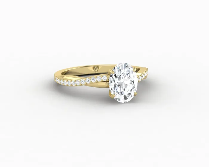 Sapheena Jewelry Rings Demi 10 Ct Oval Cut Engagement Ring with Side Stones