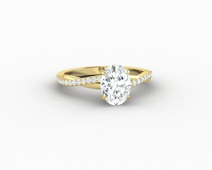 Sapheena Jewelry Rings Demi 10 Ct Oval Cut Engagement Ring with Side Stones