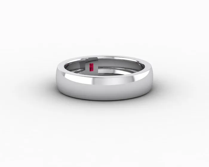 Sapheena Jewelry Rings Mariana 45mm Mens Ruby Baguette Wedding Band