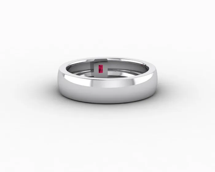 Sapheena Jewelry Rings Mariana 45mm Mens Ruby Baguette Wedding Band