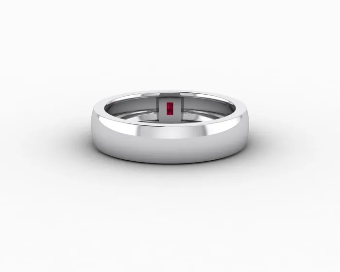 Sapheena Jewelry Rings Mariana 45mm Mens Ruby Baguette Wedding Band