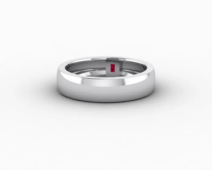 Sapheena Jewelry Rings Mariana 45mm Mens Ruby Baguette Wedding Band